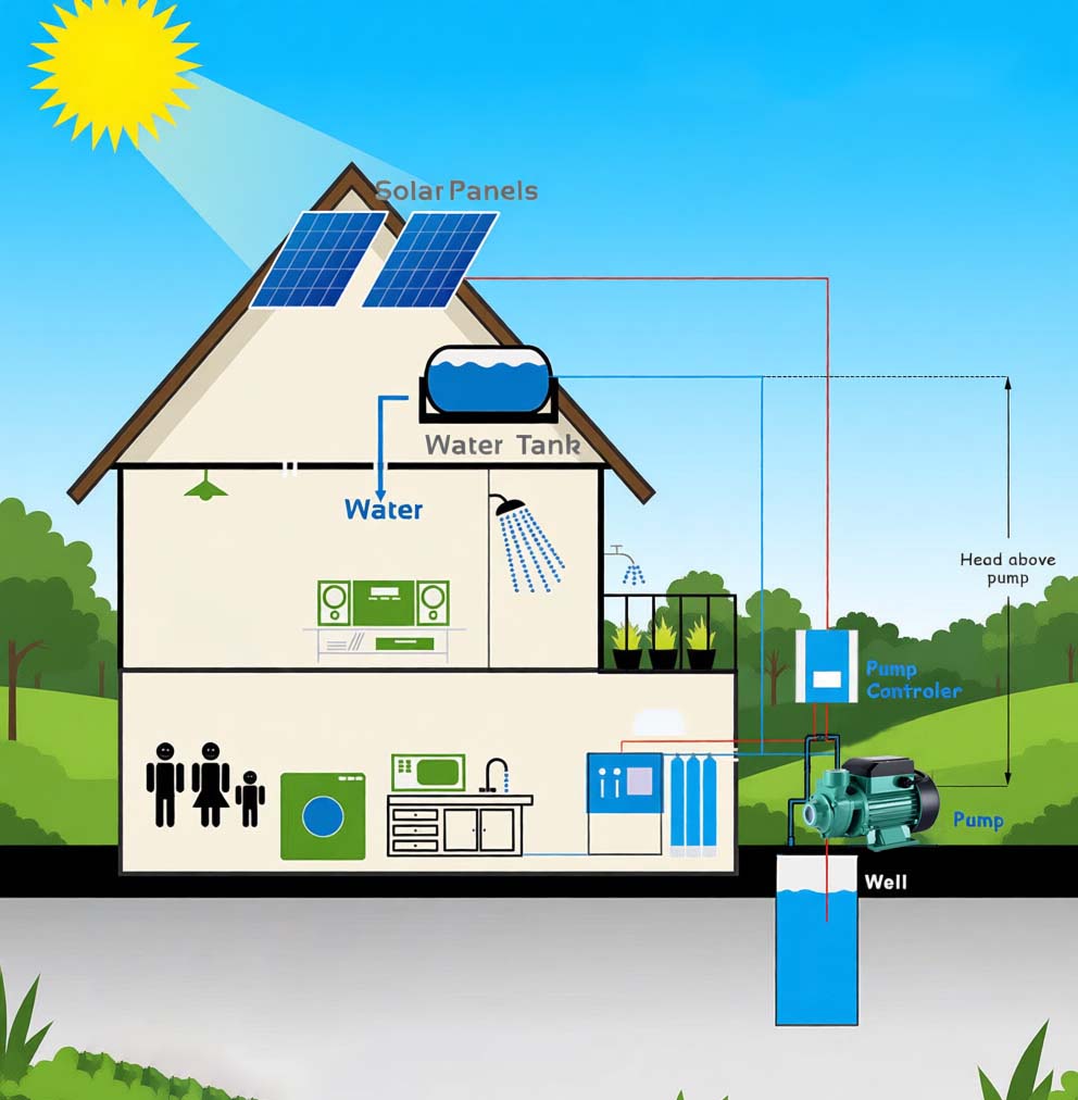 Применение солнечного поверхностного насоса